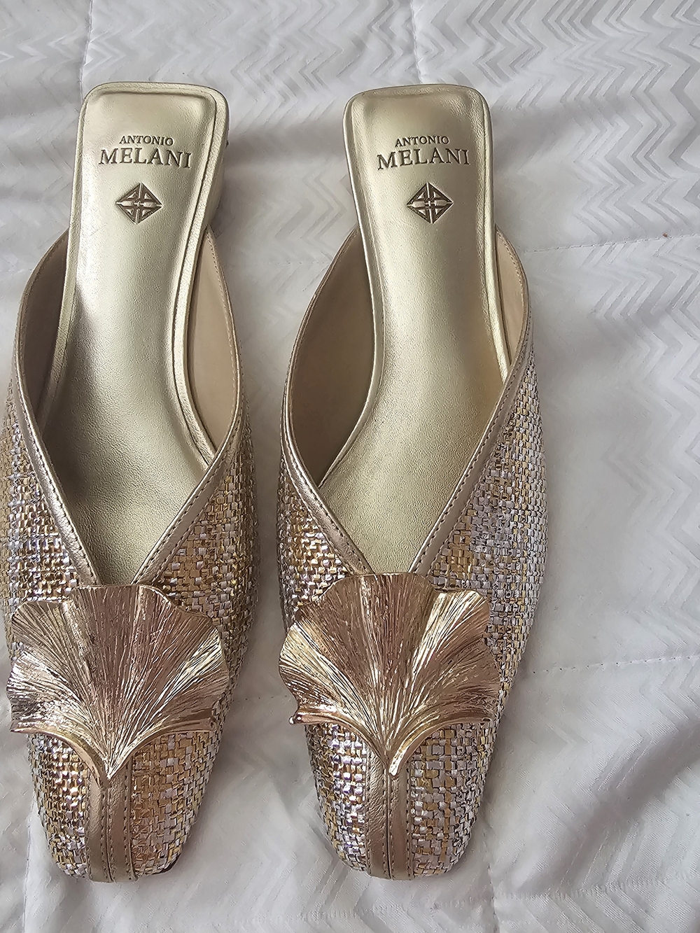Antonio Melani Joy Woven Tinsel Mules - Picture 2 of 5